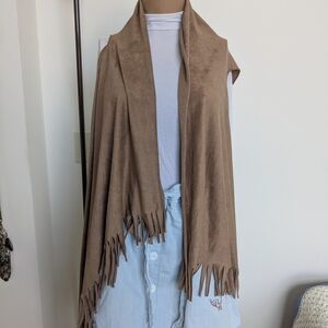 Tan Fringe Vest